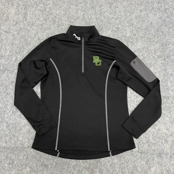 Ping Sweatshirt Womens Small Black 1/4 Zip Pocket Performance‎ Baylor University - Picture 2 of 16